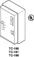 TC-186 | Two-Position Electric Duplex Thermostat, SPDT Snap Action Switch, Fan Coil Thermostat, 55 to 85F, 24V, Hi-Med-Off-Low Switch | Schneider Electric (OBSOLETE)