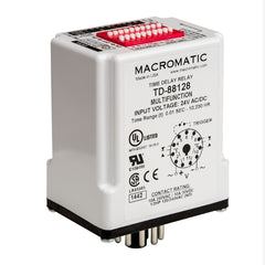 Macromatic TD-88162-T14 ON Delay | 240V AC | 10A DPDT | Multi-range (16): 0.05 seconds - 10;230 hours | Multi-range (16): 0.05 seconds - 10;230 hours | Plug-in | Digital | Special Internal Jumper Connection w/ 5-6 Trigger (Pins 2-6) | Blackhawk Supply
