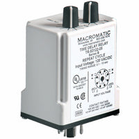 TR-53122-05 | Time Delay Relay | Plug-in | Repeat Cycle (Off 1st) | 120 VAC/DC | 10A DPDT | 0.1-10 Sec. Timing | Macromatic
