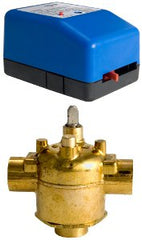 Schneider Electric VM3427T33A000 Erie PopTop, Zone Valve Assemblie, 1 in, 3-Way Mixing, NPT, Brass, 8 cv, 35 PSI, Floating, Non-Spring Return, 24 VAC, No Leads, NEMA 1 | Blackhawk Supply