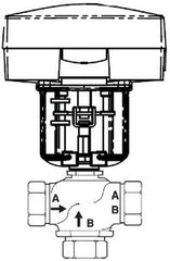 Schneider Electric VU-7323-674-4-06 VB: 3/4 in, 3W Div, Globe, NPT, UO, BR, 7.5 cv, 250 PSI; Act (M400A-VB): Elec, Float/Prop, NSR, 24 VAC/VDC, 20-29 VDC, TB, 89 lbf, Linear, N1 | Blackhawk Supply