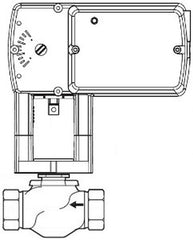 TAC VS-7213-804-4-10 VB: 1-1/2 in, 2W, Globe, STR, NPT, UO, BR, 28 cv, 60 PSI; Act (MS51-7103-100): Elec, Prop, 2-10 VDC, SR, NO, 24 VAC/VDC, Plen, 105 lbf, Linear, N2 | Blackhawk Supply
