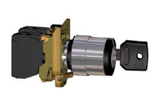 Square D XB4BG61 Complete selector switch 22mm 2-position spring return 1NO Ronis 455 | Blackhawk Supply