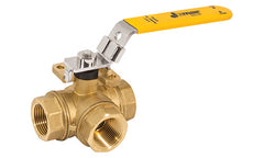 Jomar A751L-34 A-751L | 3/4" | Brass | 3-Way | Standard Port | Threaded Connection | 400 WOG | with ISO Mounting Pad | with L Port | Blackhawk Supply