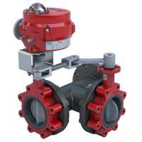 3LSE-05L32/70-24-0081H | Butterfly Valve | 3 Way | Flow Configuration 2 | 5 Inch | Stainless Disc | 50 PSI | 24 VAC Non-Spring Return Actuator With Heater | On-Off Control | Bray
