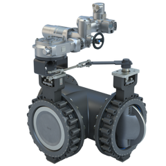 Bray MKL3-1200/AU-4068SV 20" 3-Way Lugged Butterfly valve High Performance | ANSI Class 150 | CS body | CV 6500 | 120 VAC | Modulating | 40680 lb-in | NEMA 4 | Blackhawk Supply