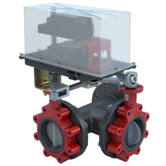 Bray 3LNE-04S39/D24-210-A-D-WS 4" 3-Way Lugged Butterfly Valve Resilient | ANSI Class 125/150 | DI body | NDI Disc | CV 740 | 24 Vac/dc | 210 lb-in | on/off or floating | Non-Spring Return | SW | dual | Blackhawk Supply