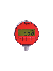 Dwyer DPG-106 Digital pressure gage | selectable engineering units: 200.0 psi | 14.06 kg/cm² | 13.79 bar | 407.2" Hg | 461.4 ft w.c. | 1379 kPa | 3200 oz/in² | 5536" w.c. | CE and FM approved. | Blackhawk Supply