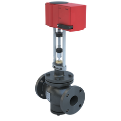 Bray DG5-2-250SS/GASRE24-450-HT 5" | Flanged Globe valve | 2way | Cast Iron body | Stainless steel trim for Steam application | CV 250 | SS | Normally Open | Pic and Globe Valve Linear Actuator 24VAC/DC Spring Return-up | Blackhawk Supply