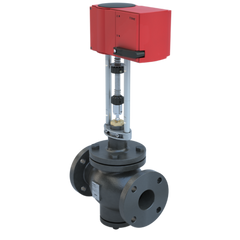 Bray DG6-2-400SSC/GASEX24-450-HT 6" | Flanged Globe valve | 2way | Cast Iron body | Stainless steel trim for Steam application | CV 400 | NC | NC | Pic and Globe Valve Linear Actuator 24VAC/DC Spring Return-down (EXTENDED)  | Blackhawk Supply
