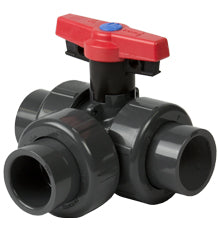Spears 7031T1-010CSR 1 CPVC TRUE UNION INDUSTRIAL 3 WAY FULL PORT HORIZONTAL T1 REINFORCED FEMALE THREAD FKM | Blackhawk Supply