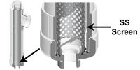 FL-150 | 100 GPM PVC FILTER W/150 MESH SS SCREEN | (PG:020) Spears