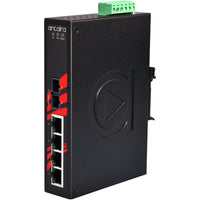 LNX-0501-M | 5-Port Industrial Unmanaged Ethernet Switch | w/1*100Fx (SC) Multi-Mode 2Km | Antaira