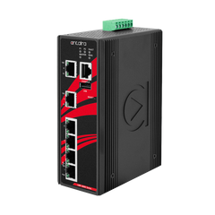 Antaira LMP-0600-T-V2 6-Port Industrial PoE+ Light Layer 3 Managed Ethernet Switch | with 4*10/100Tx (30W/Port) and 2*10/100Tx | 48~55VDC Power Input; EOT: -40°C to 75°C; Version 2 Hardware | Blackhawk Supply