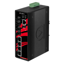 LMX-0602-S3-T-V2 | 6-Port Industrial Light Layer 3 Managed Ethernet Switch | with 4*10/100Tx and 2*100Fx Single-Mode 30Km | 12~48VDC Power Input; EOT: -40°C to 75°C; Version 2 Hardware | Antaira