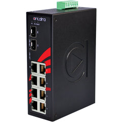 Antaira LNX-0802C-SFP-T 8-Port Industrial Unmanaged Ethernet Switch | w/6*10/100Tx + 2*Gigabit Combo Ports (2*10/100/100 RJ45 | 2*100/1000 SFP); EOT: -40 to 75C | Blackhawk Supply