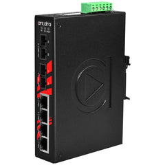 Antaira LNP-0602-S3-T 6-Port Industrial PoE+ Unmanaged Ethernet Switch | w/4*10/100Tx (30W/Port) | 2*100Fx Single-mode 30Km; EOT: -40~75C | Blackhawk Supply