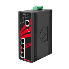 Antaira LMX-0501G-SFP-T-V2 5-Port Industrial Gigabit Light Layer 3 Managed Ethernet Switch | w/4*10/100/1000Tx + 1*100/1000 SFP Slot; EOT -40~75C | Blackhawk Supply