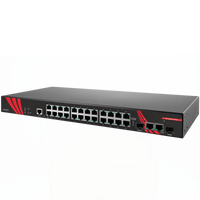 LMP-2602G-SFP-T | 26-Port Industrial PoE+ Gigabit Managed Ethernet Switch | w/24*10/100/1000Tx RJ45 (30W/Port) and 2*Gigabit Combo Ports (2*10/100/1000Tx RJ45 and 2*100/1000 SFP Slots); EOT: -40°~75°C | Antaira