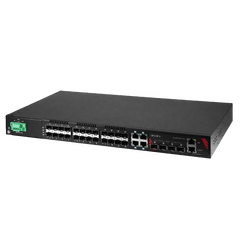 Antaira LMX-3228G-10G-SFP-DC 32-Port Industrial Gigabit Managed Ethernet Switch | with 4*10/100/1000 RJ45 Ports | 24*100/1000 SFP Slots | and 4*1G/10G SFP+ Slots with Single DC Power Supply (-48V) | Blackhawk Supply