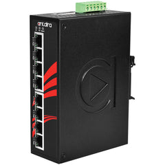 Antaira LNP-0800-60-24-T 8-Port Industrial PoE+/4PPoE Unmanaged Ethernet Switch | with 4*10/100Tx (30W/Port) and 4*10/100Tx (60W/Port) | 12~36VDC Power Input with extended operating temperature range. | Blackhawk Supply