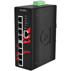 Antaira LMX-0800G-T 8-Port Industrial Gigabit Light Layer 3 Managed Ethernet Switch | w/8*10/100/1000Tx Ports | EoT -40~75C | Blackhawk Supply