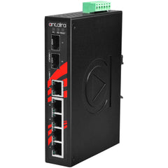 Antaira LNX-0702G-SFP 7-Port Industrial Gigabit Unmanaged Ethernet Switch | with 5*10/100/1000Tx and 2*100/1000 SFP Slots | Blackhawk Supply