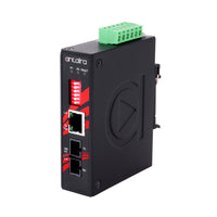 IMC-C100-M-T | Compact 10/100TX To 100FX Industrial Media Converter | Multi-Mode 2KM | SC Connector; EOT: -40°C to 80°C | Antaira