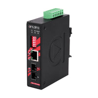 IMP-C100-M | Compact 10/100TX To 100FX Industrial PoE+ Media Converter | Multi-Mode 2KM | SC Connector | Antaira