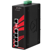 LNP-0500G-bt-24 | 5-Port Industrial Gigabit IEEE 802.3bt PoE++ Unmanaged Ethernet Switch | w/4*10/100/1000Tx (90W/Port) and 1*10/100/1000Tx; 12~55VDC Power Input | Antaira