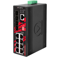 LMP-1204G-SFP-bt-24-T-BOS | 12-Port Industrial Gigabit IEEE 802.3bt PoE++ Light Layer 3 Managed Ethernet Switch with 4*10/100/1000Tx (90W/Port) | 4*10/100/1000Tx (30W/Port) and 4*100/1000 SFP Slots; 12~55VDC Power; with Bosch firmware | Antaira