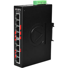 Antaira LNP-0800-T 8-Port Industrial PoE+ Unmanaged Ethernet Switch | w/8*10/100Tx (30W/Port); EOT: -40~75C | Blackhawk Supply