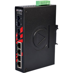 Antaira LNX-0602-M-T 6-Port Industrial Unmanaged Ethernet Switch | w/2*100Fx (SC) Mulit-mode 2Km | EOT (-40°C - 75°C)  | Blackhawk Supply