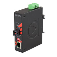 IMC-C1000-WB-M | Compact Industrial Gigabit Ethernet Media Converter | with 10/100/1000TX to SC Single Fiber (WDM-B) | Multimode 550m | TX1550nm - RX1310nm | Antaira