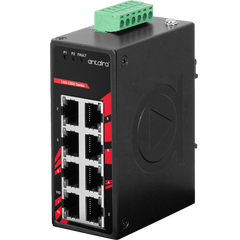 Antaira LNX-C800-T 8-Port Industrial Compact Unmanaged Ethernet Switch | w/8*10/100Tx; EOT: -40°C to 75°C | Blackhawk Supply