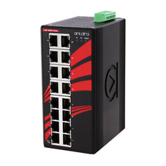 Antaira LNX-1600G-T 16-Port Industrial Gigabit Unmanaged Ethernet Switch | w/16*10/100/1000Tx; EOT: -40°C ~ 75°C | Blackhawk Supply