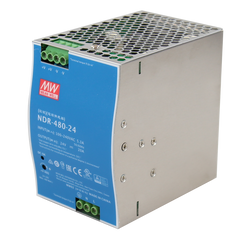 Antaira NDR-480-24 480 Watt Series / 24 VDC / 20.0 Amps Industrial Slim High-Efficiency Single Output DIN Rail Power Supply | Blackhawk Supply