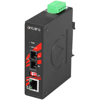 IMC-C1000-S4-T | Compact Industrial Gigabit Ethernet Media Converter | with 10/100/1000TX to SC SM 40km 1000Mbps Fixed Fiber; EOT: -40° to 80°C | Antaira