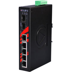 Antaira LNX-0702C-SFP 7-Port Industrial Unmanaged Ethernet Switch | with 5*10/100Tx and 2*100/1000 SFP Slots | Blackhawk Supply