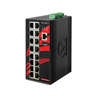LMP-1600G | 16-Port Industrial Gigabit PoE+ Light Layer 3 Managed Ethernet Switch | w/16*10/100/1000Tx (30W/port); 48~55VDC Power Input | Antaira