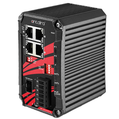 Antaira LNP-C501G-SFP-bt 5-Port Industrial Compact Gigabit IEEE 802.3bt PoE++ Unmanaged Ethernet Switch | 4*10/100/1000TX (90W/Port) and 1*100/1000 SFP Slot | Blackhawk Supply
