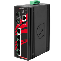 LMP-0702G-SFP-24-V2 | 7-Port Industrial Gigabit PoE+ Light Layer 3 Managed Ethernet Switch | w/4*10/100/1000Tx (30W/port) | 1*10/100/1000Tx | and 2*100/1000 SFP Slots; 12~55VDC Power Input; Version 2 Hardware | Antaira