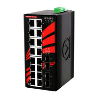 LNX-2004G-SFP | 20-Port Industrial Gigabit Unmanaged Ethernet Switch | w/16*10/100/1000Tx + 4*100/1000 SFP Slots | Antaira