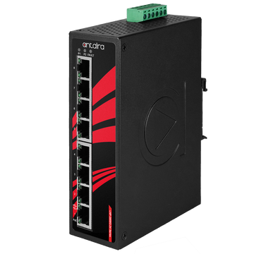 Antaira LNP-0800G-24 8-Port Industrial Gigabit PoE+ Unmanaged Ethernet Switch | w/8*10/100/1000Tx (30W/Port) | 9~55VDC Power Input | Blackhawk Supply