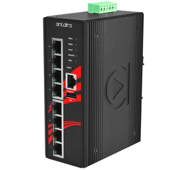 Antaira LMP-0800G 8-Port Industrial PoE+ Light Layer 3 Managed Ethernet Switch | w/8*10/100/1000Tx Gigabit Ports | Blackhawk Supply