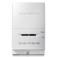 T822K1000 | Premier White 24v 2 Wire Mercury Free Heat Only Vertical Mount Single Stage Thermostat With System Switch & Positive Off No Fan Switch Switch 50-90F | HONEYWELL RESIDENTIAL
