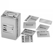 Honeywell 14004787-910 BRIGHT CHROME COVER, SETPT. SLOT COVER, BOTH HORS. AND VERT. WINDOW INS ERTS FOR TEMP. DISP., TEMP AND SETPT DISP AND SOLID INSERT W/ HW LOGO. F OR USE WITH TP970. | Blackhawk Supply