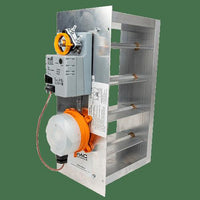 EB-2010-BM | 20 x 10 Heavy Duty Motorized Bypass Damper - Bottom Mounted | iO HVAC Controls