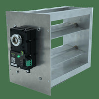 LD-1412-BM | 14 x 12 Rectangular 2 Position Zone Damper - 3 Wire Actuator with LED- Bottom Mount | iO HVAC Controls