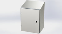 SCE-20EL1612SSST | NEMA 3R, 12, 4, 4X | S.S. EL Sloping Top Enclosure, 20H x 16W x 12D | Saginaw